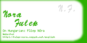 nora fulep business card